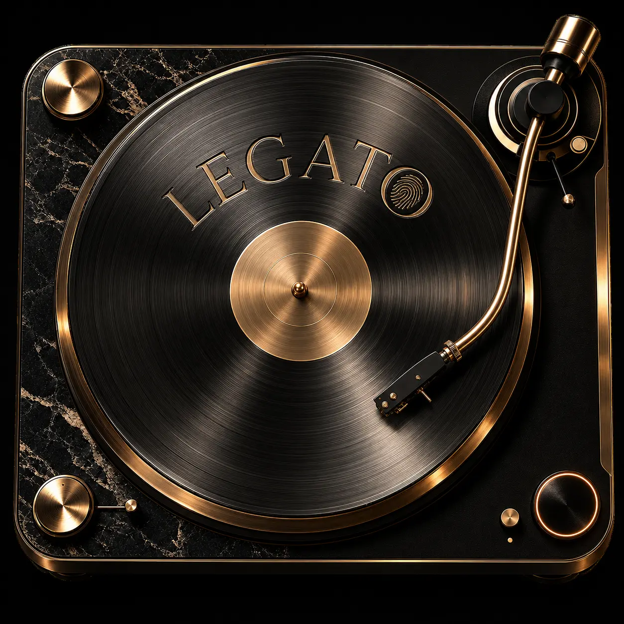 פטיפון LEGATO שחור וזהב